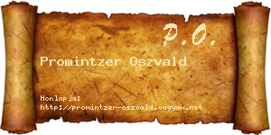 Promintzer Oszvald névjegykártya